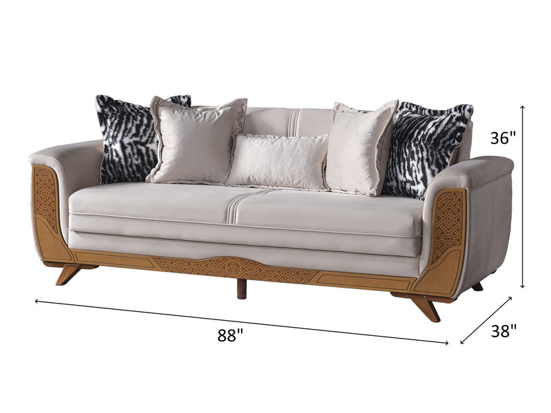 Alyans 88" Wide Flared Arm Convertible Sofa