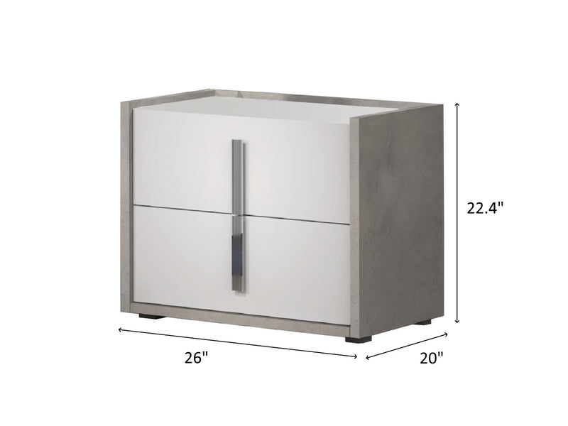 Ada 22.4" Tall 2 Drawer Nightstand