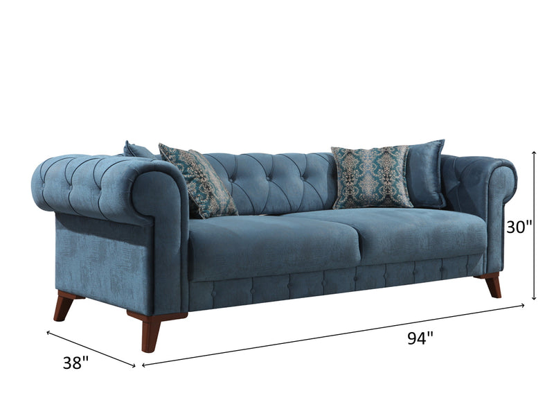 Bernardo 94" Wide Rolled Arm Tufted Sofa