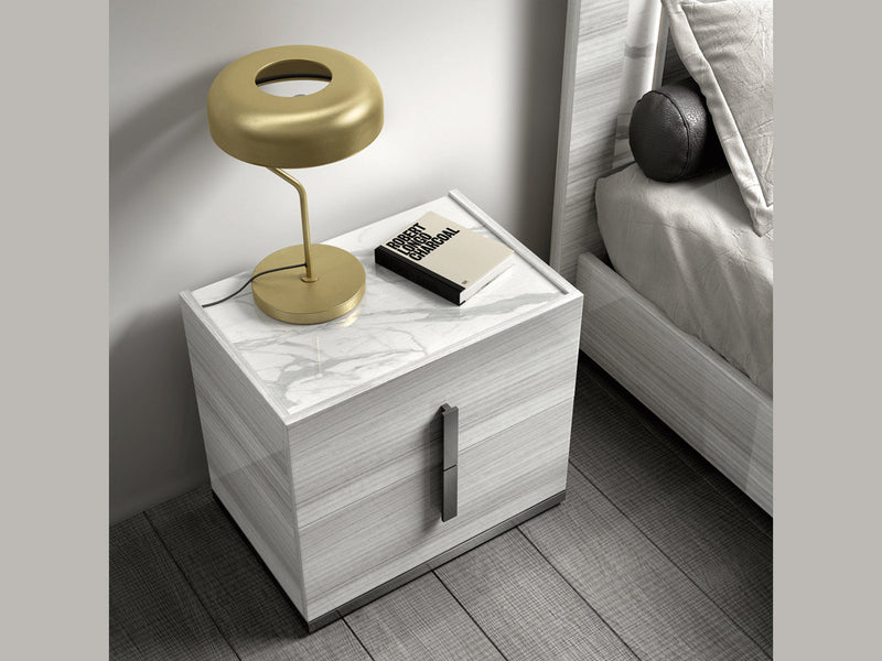 Carrara 21" Tall 2 Drawer Nightstand