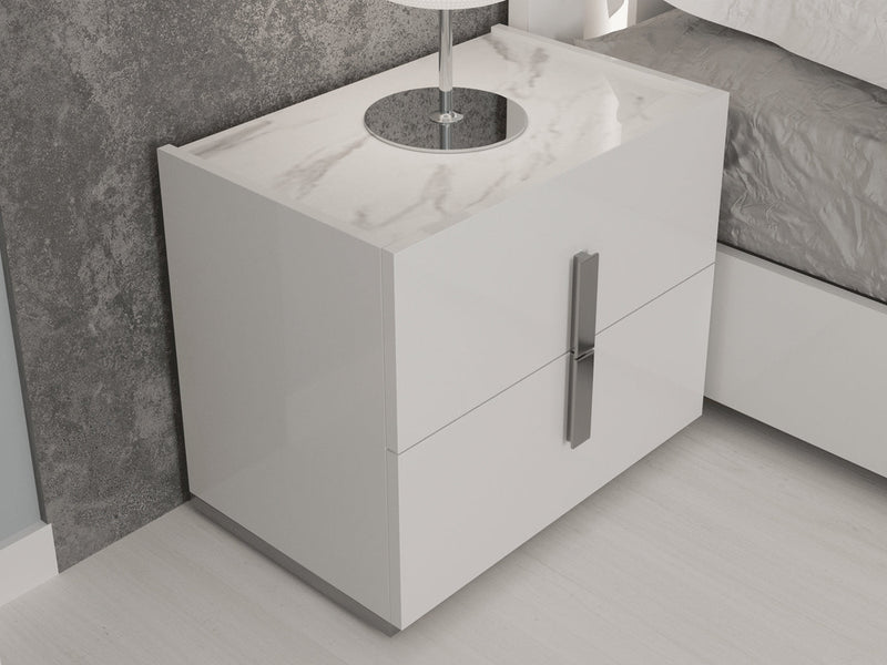 Carrara 21" Tall 2 Drawer Nightstand