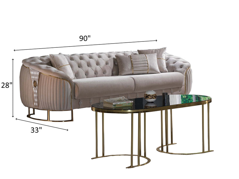 Lucas 90" Wide Tufted Sofa