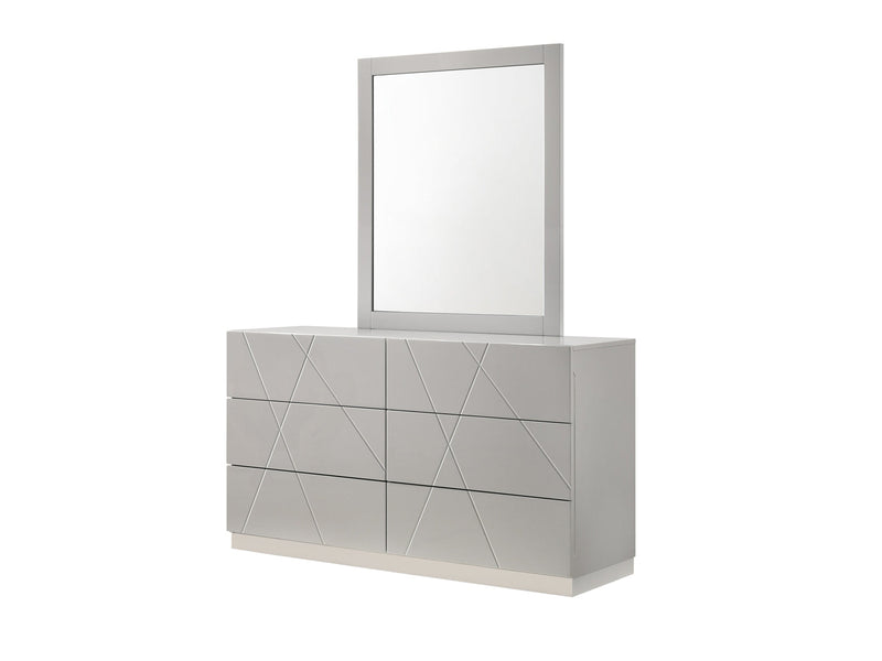Naples 55" Wide 6 Drawer Dresser With Mirror