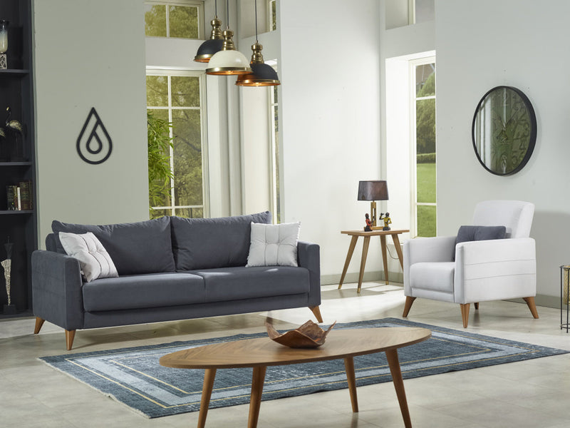 Nepal 83.5" Wide Square Arm Convertible Sofa