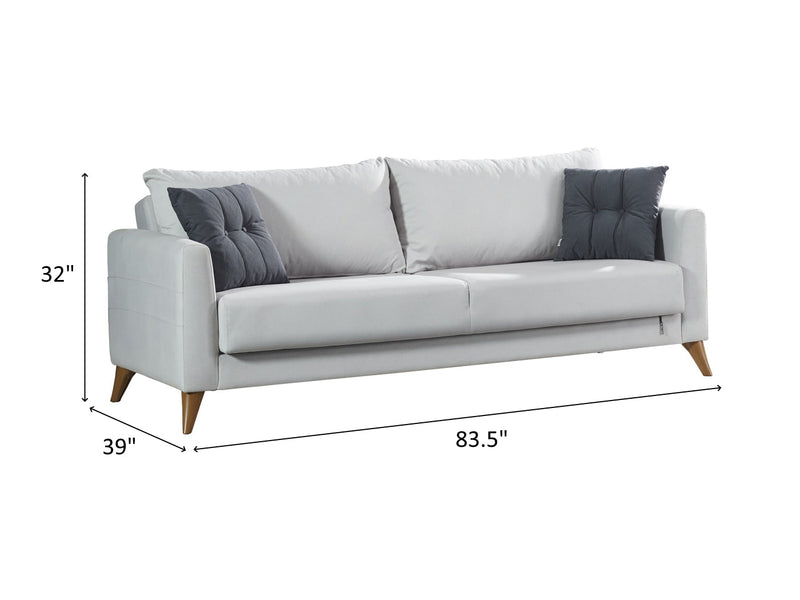 Nepal 83.5" Wide Square Arm Convertible Sofa